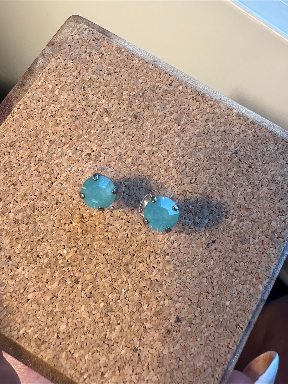 Atlantis Berlin Pacific Opal Swarovski Crystal Ear posts earrings - Picture 2 of 10
